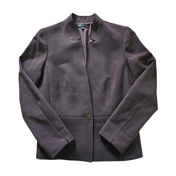 Preston & York Brown Single Button Blazer Jacket High Neck Size Small - Picture 4 of 8